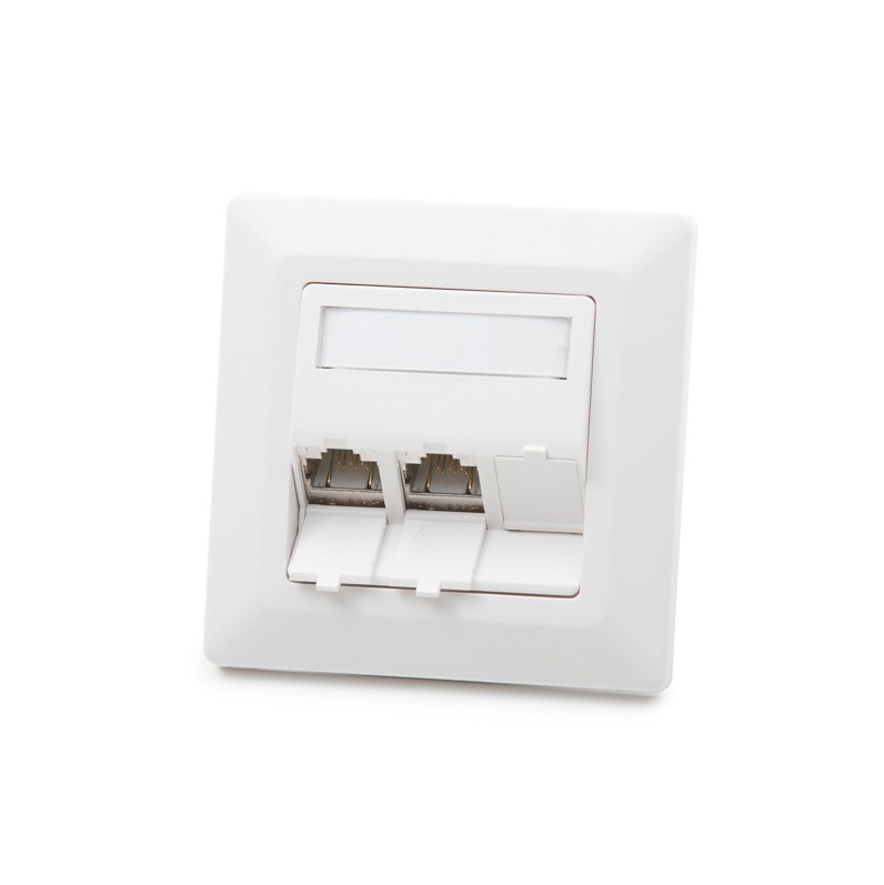 Modulo50 outlet, Category 6A, 3xRJ45/s, flush-mounted, keystones included