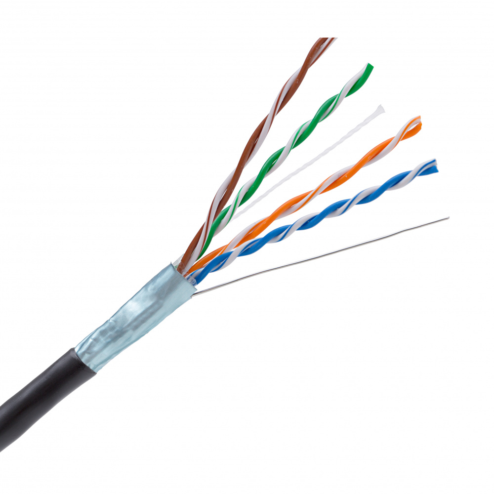 Outdoor FTP (F/UTP) cable, 4x2xAWG24, Category 5E, 300 MHz, PE