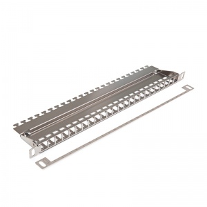 Patch panel HD for 24xRJ45, silver, empty 0,5U