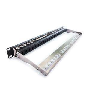 Patch panel, Category 5E, 24xRJ45/u, black, keystones inluded